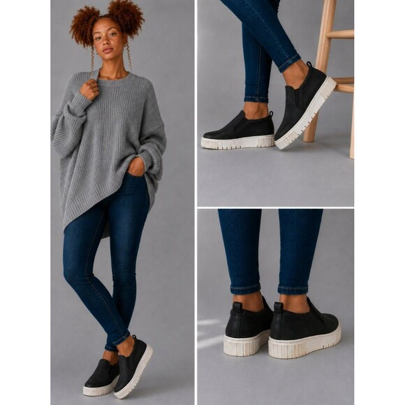 SOUL Naturalizer Shoes - Soul Naturalizer Turner Sneakers W/ 9 Black Slip On Platform with box